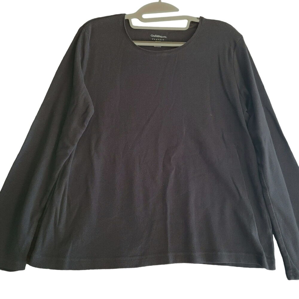 Croft & Barrow Classic Tee Womens Size PXL 100% Cotton Long Sleeve Pullover